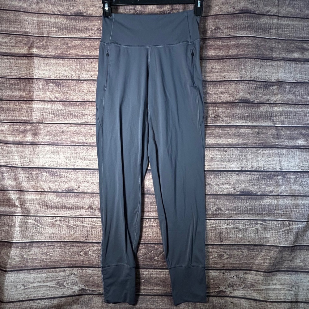 Lululemon Womens 4 Adapted State High Rise Jogger Pants Gray Zipper Ankles